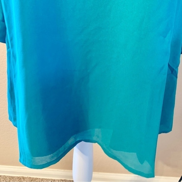 NWT Mini Dress Small Naked Zebra Green Teal Shirt Dress Keyhole Long Sleeved NEW - Picture 12 of 16